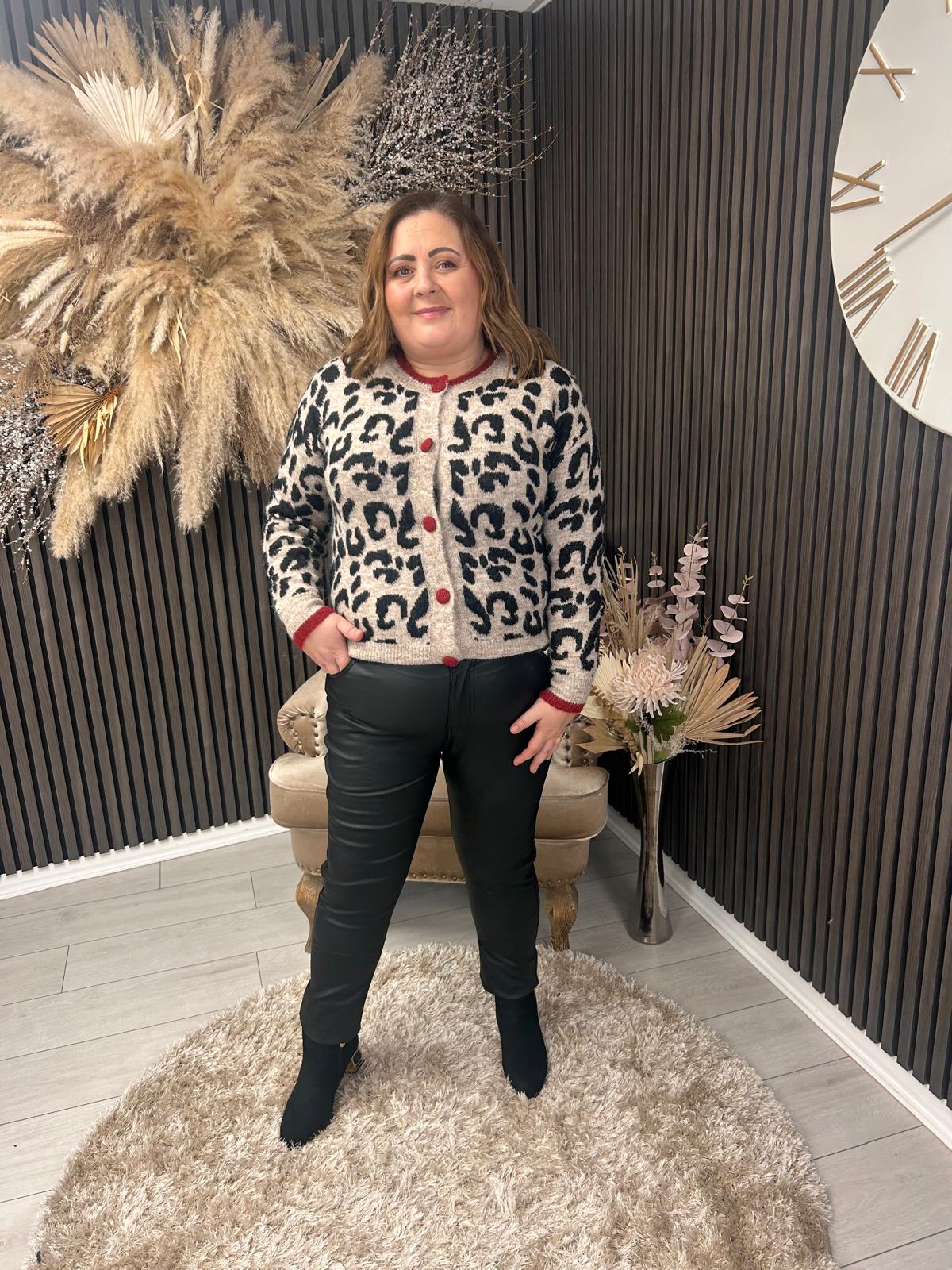 LENA LEATHER LOOK TROUSERS