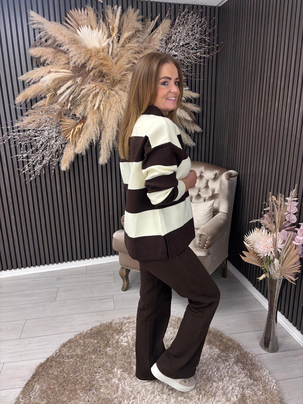 LORRAINE JUMPER - CREAM/BROWN