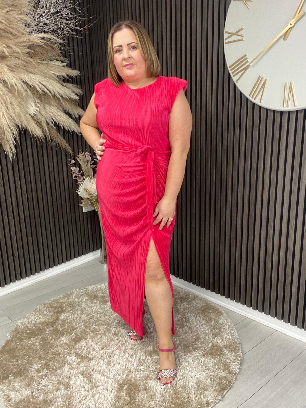 ELENA DRESS - HOT PINK