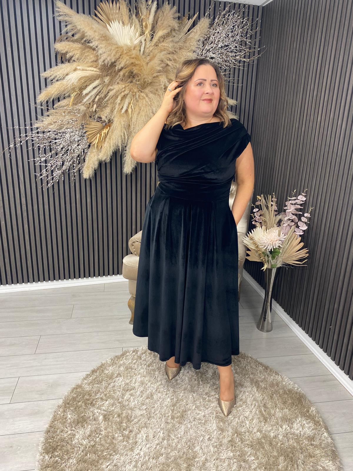 BETTY DRESS - BLACK VELVET