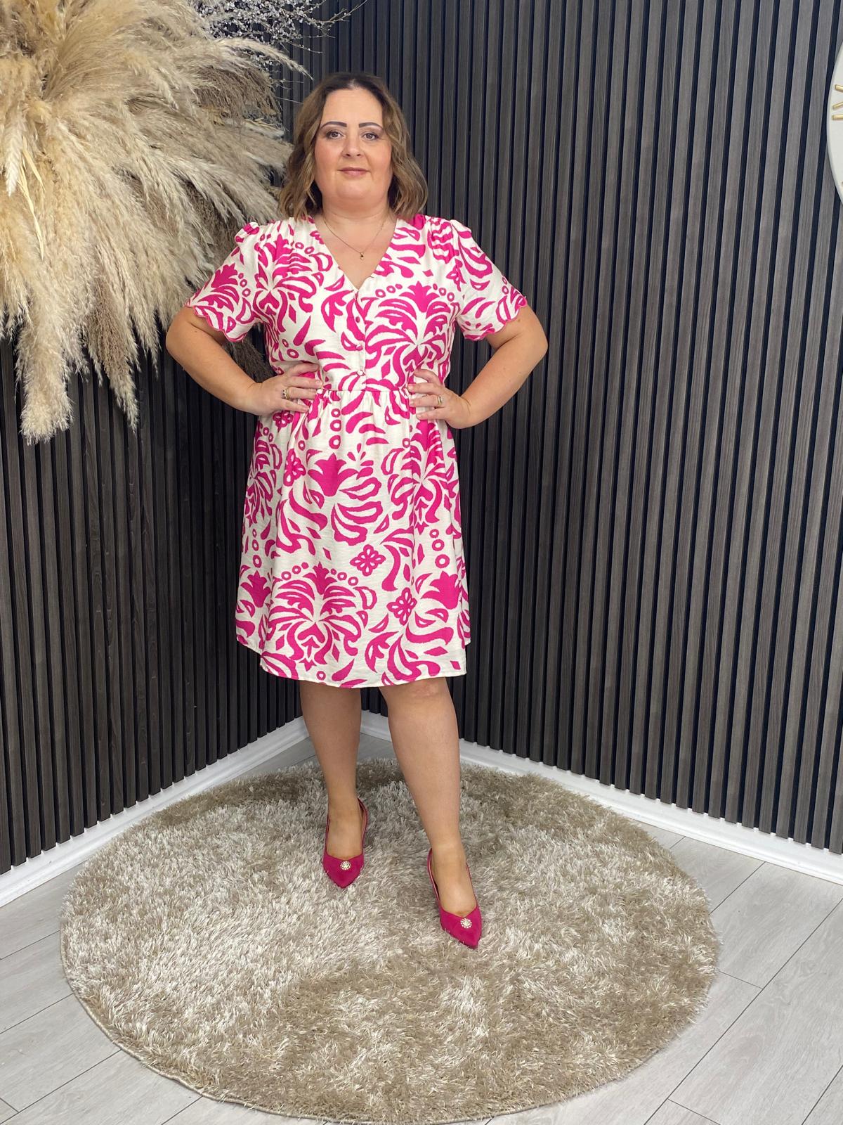 TORI DRESS - PINK/CREAM