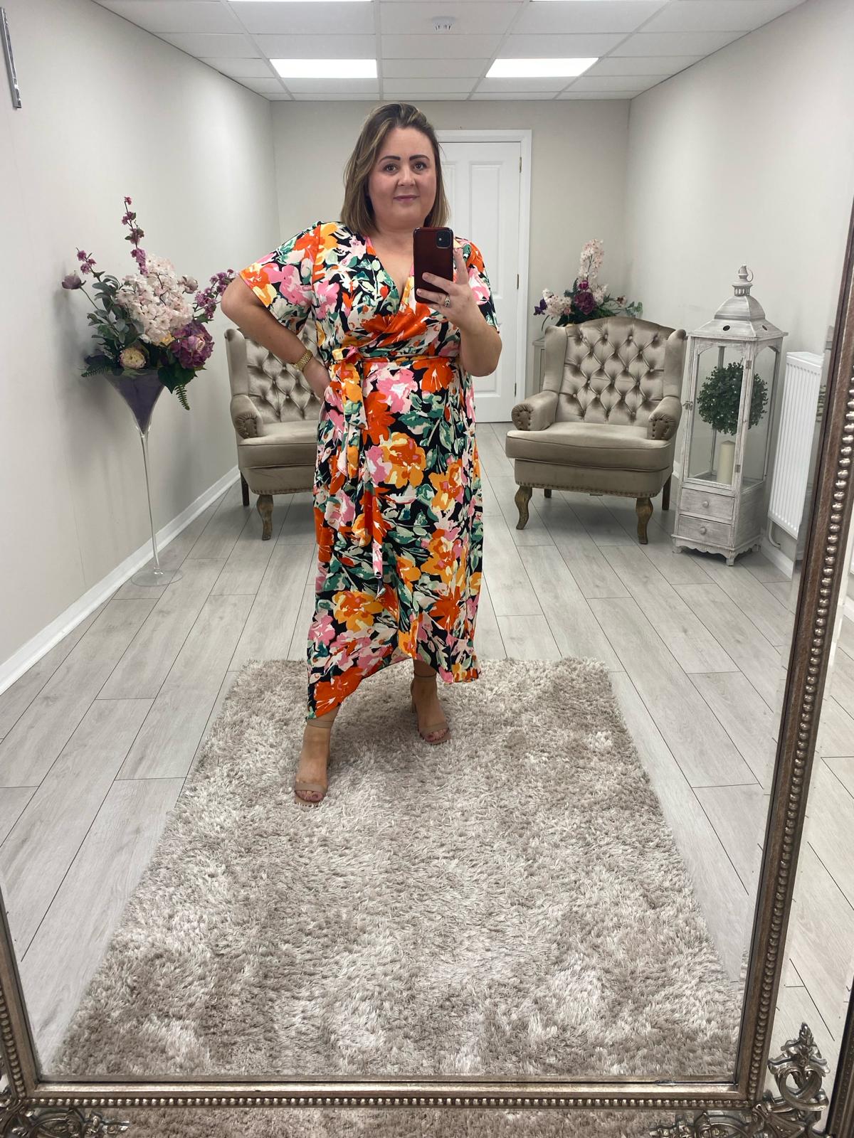 FARRAH DRESS - ORANGE FLORAL