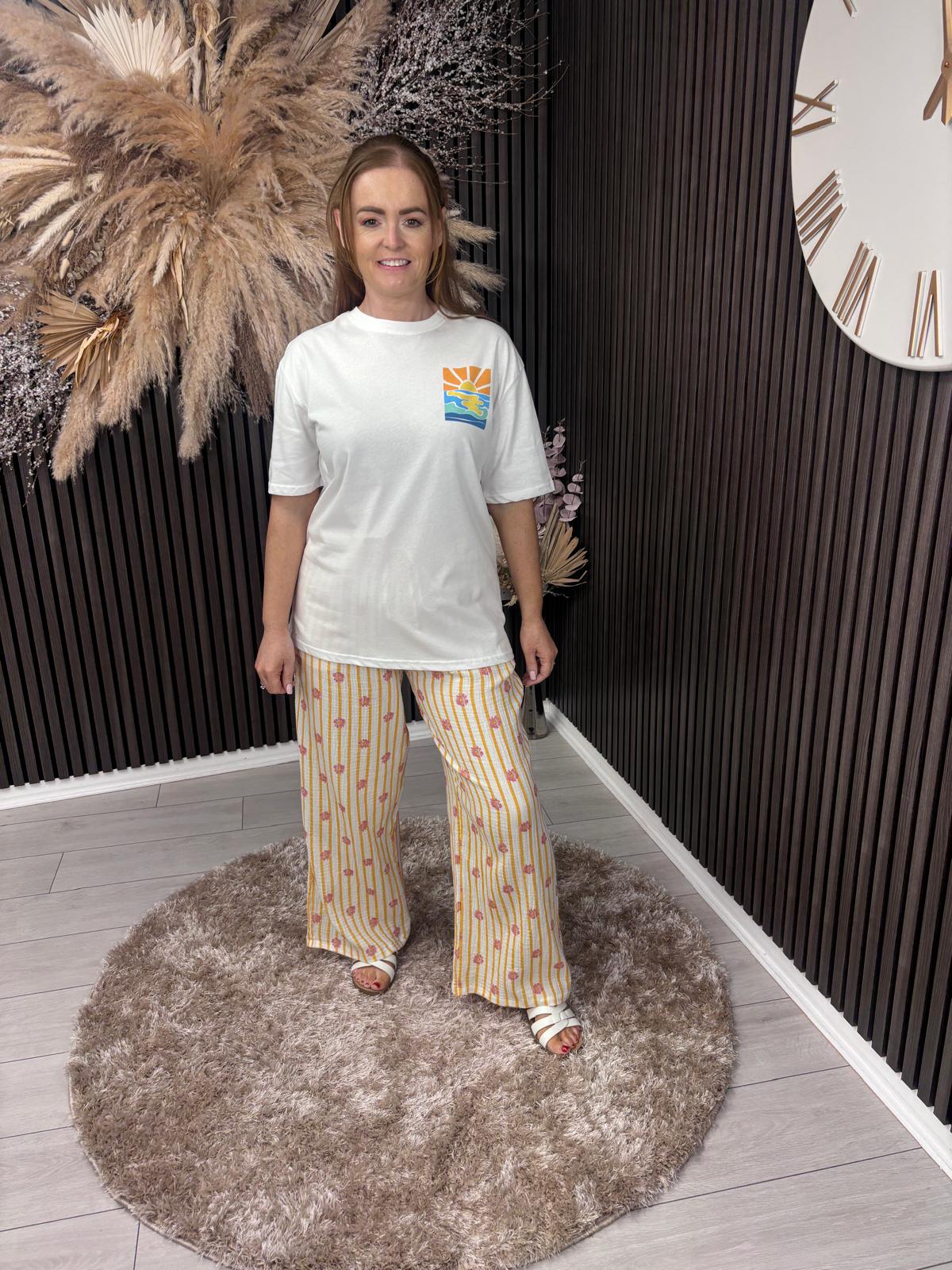 ROISIN WIDE LEG TROUSER - STRIPE