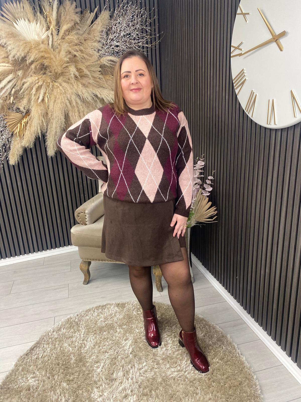 MELODY JUMPER - BURGUNDY/PINK