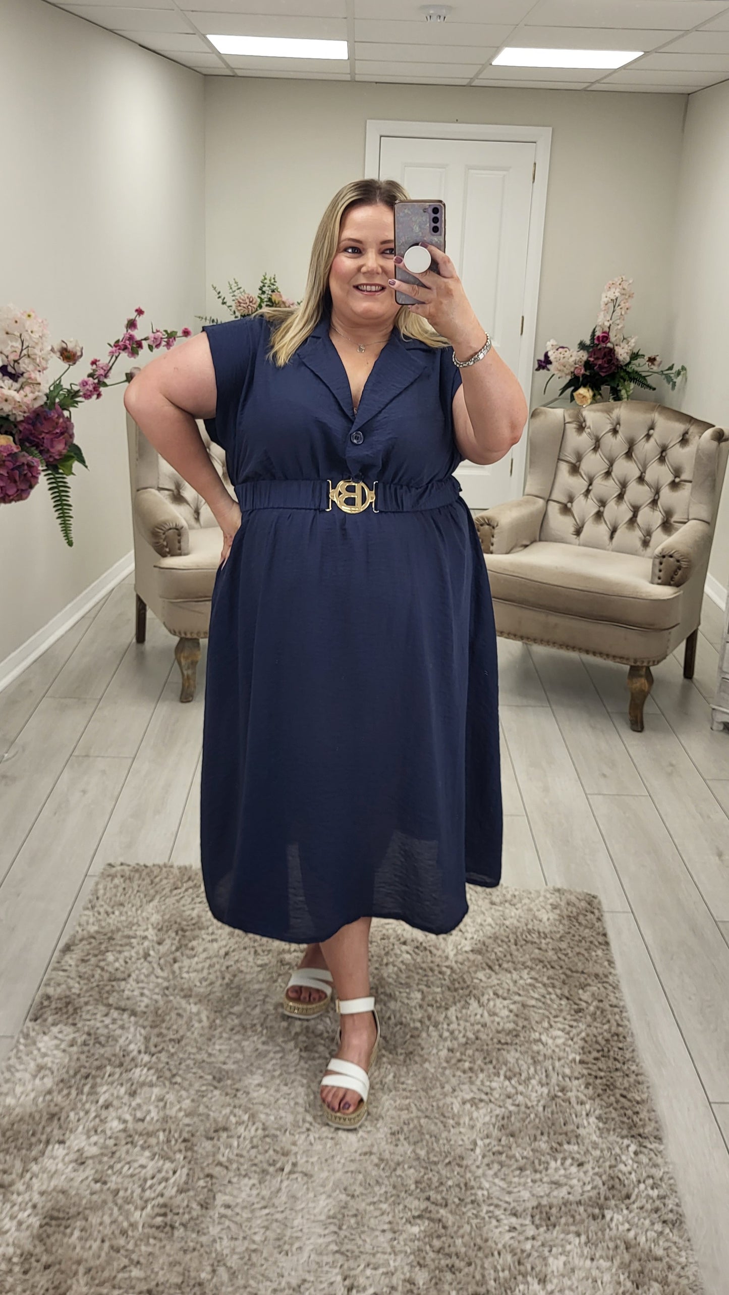 BRENDA DRESS - NAVY