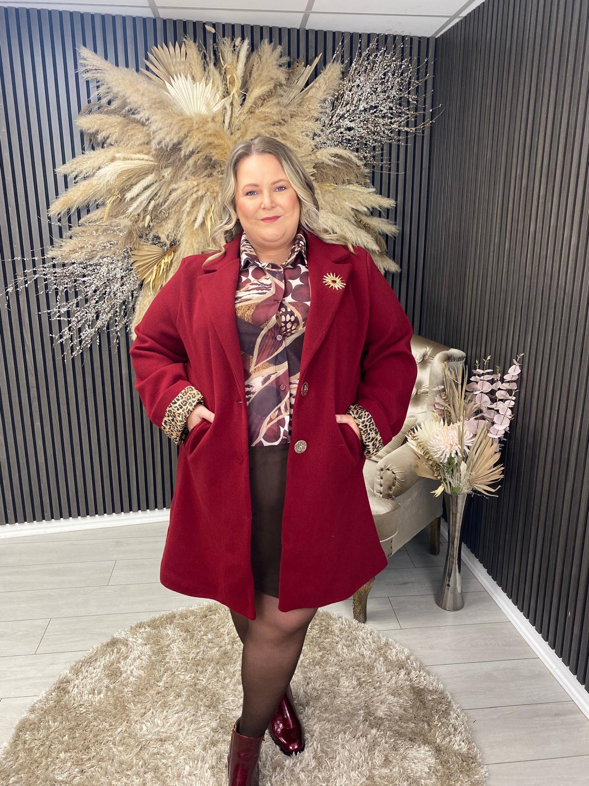 KYLA ANN COAT - BURGUNDY