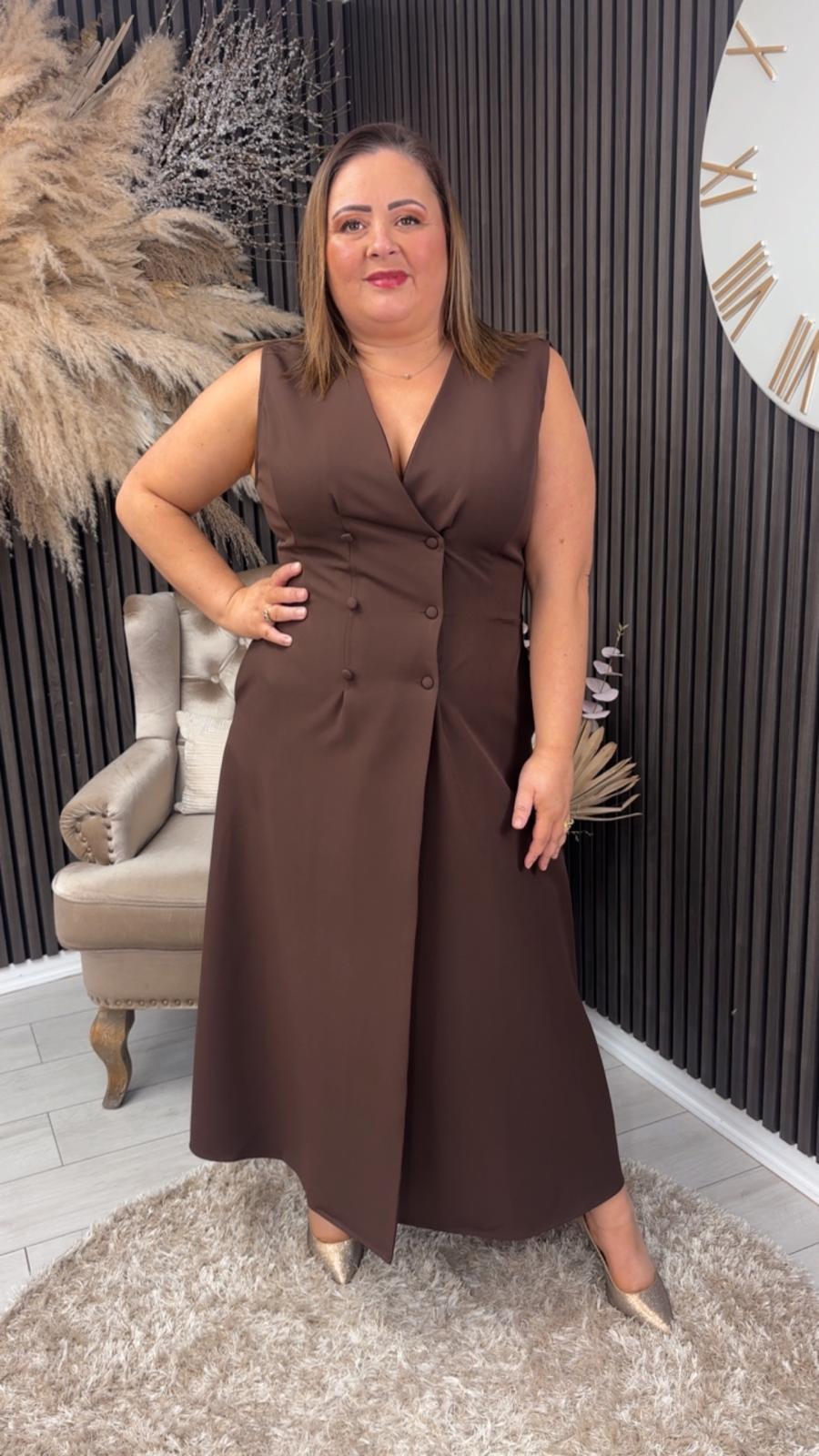 HAZEL DRESS - BROWN