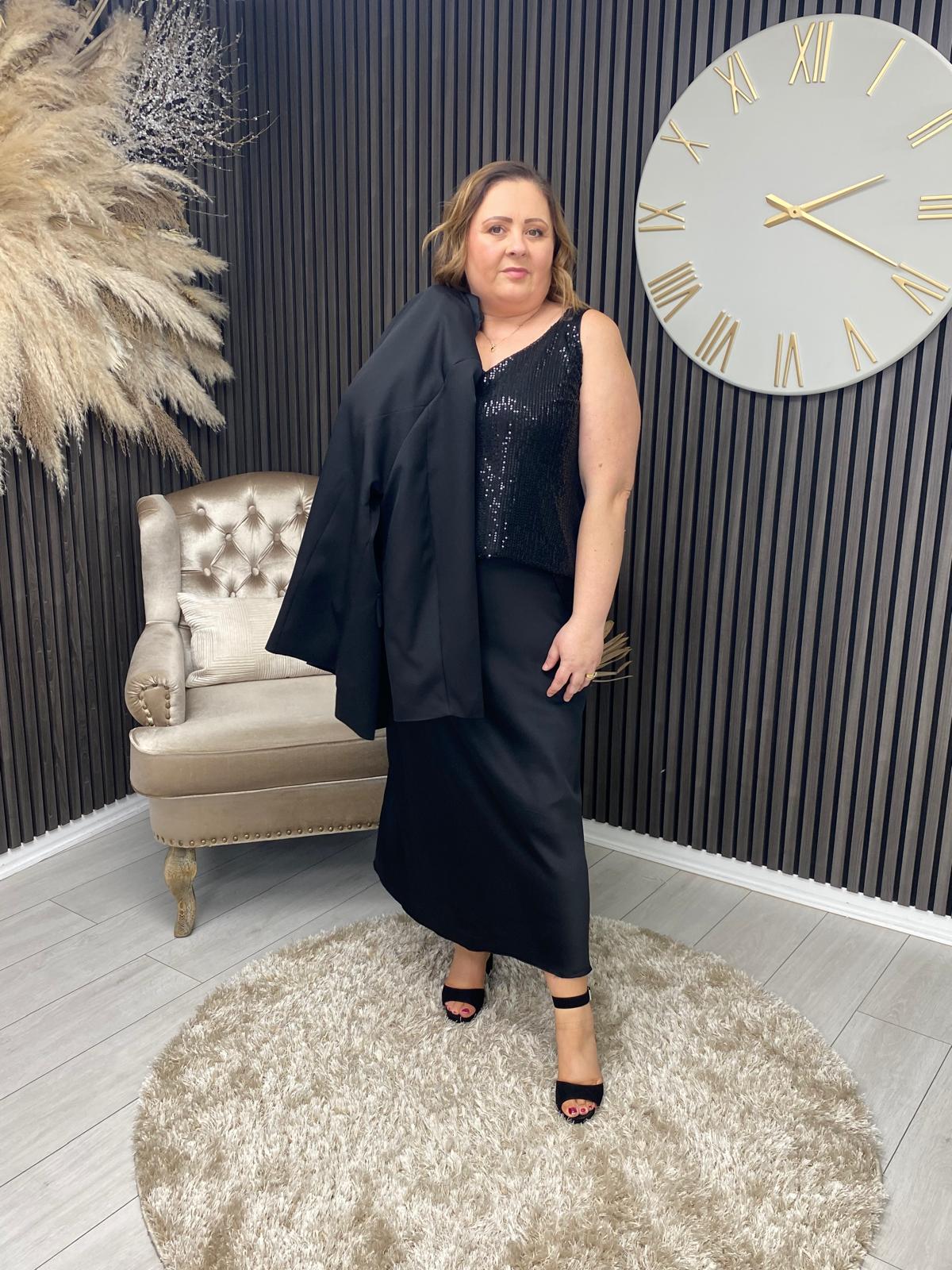 ALIMA VEST - BLACK SEQUIN