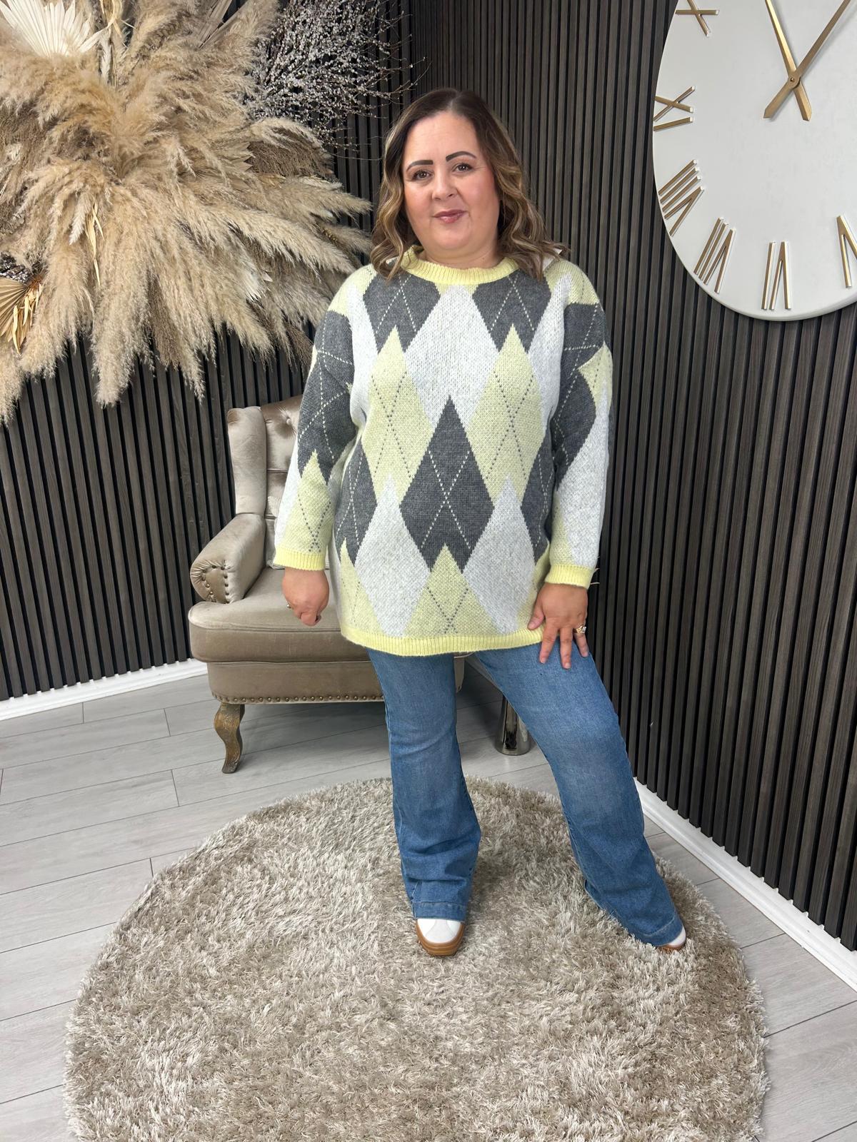 JUDITH JUMPER - YELLOW/GREY