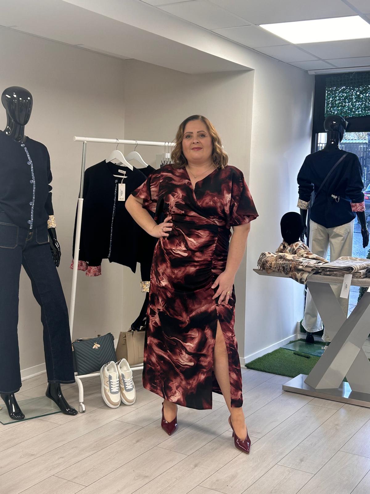 PRISCILLA DRESS - WINE