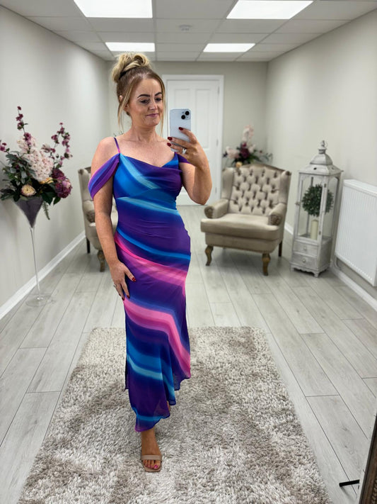 JULIA DRESS - BLUE OMBRE