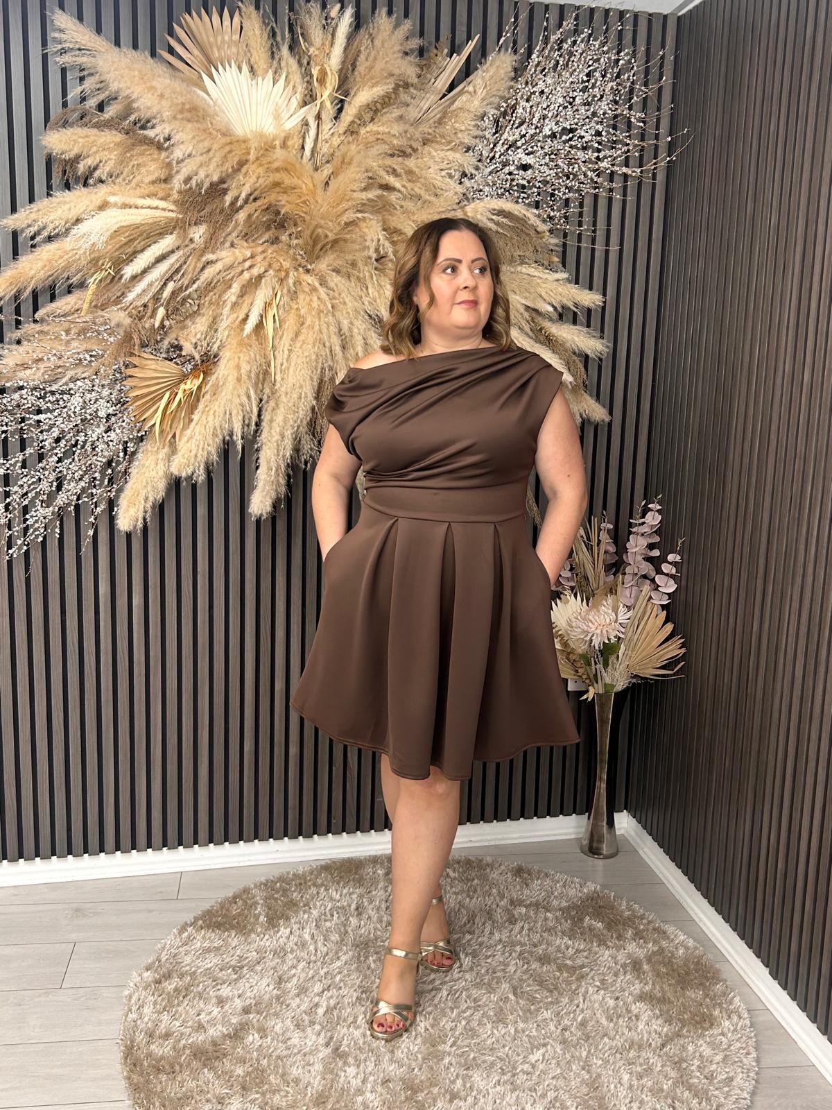 BETTY DRESS MINI - BROWN