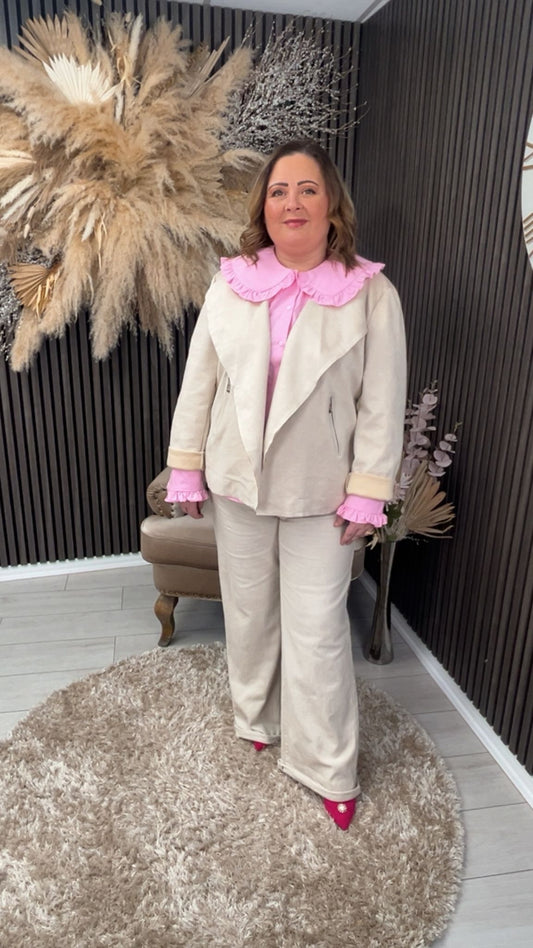 PENNY BIKER JACKET - BEIGE