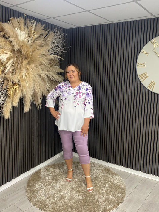 FAITH CROPPED JEGGINGS - LILAC