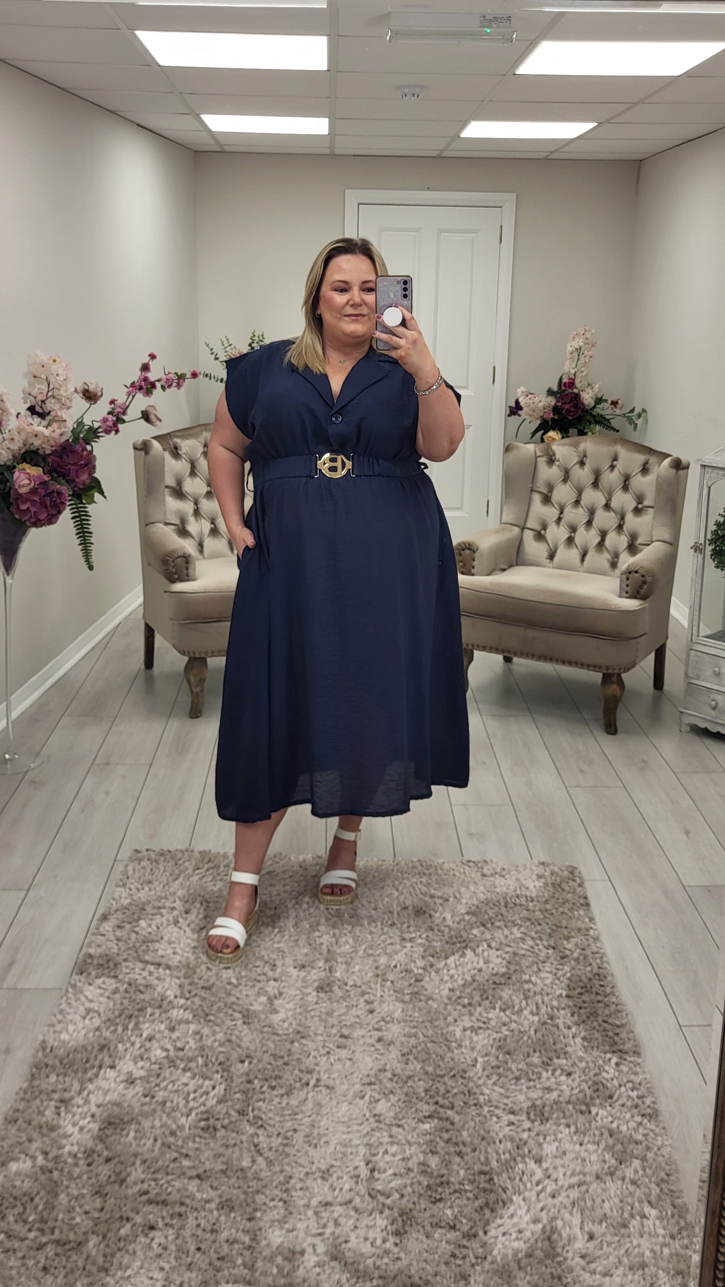 BRENDA DRESS - NAVY