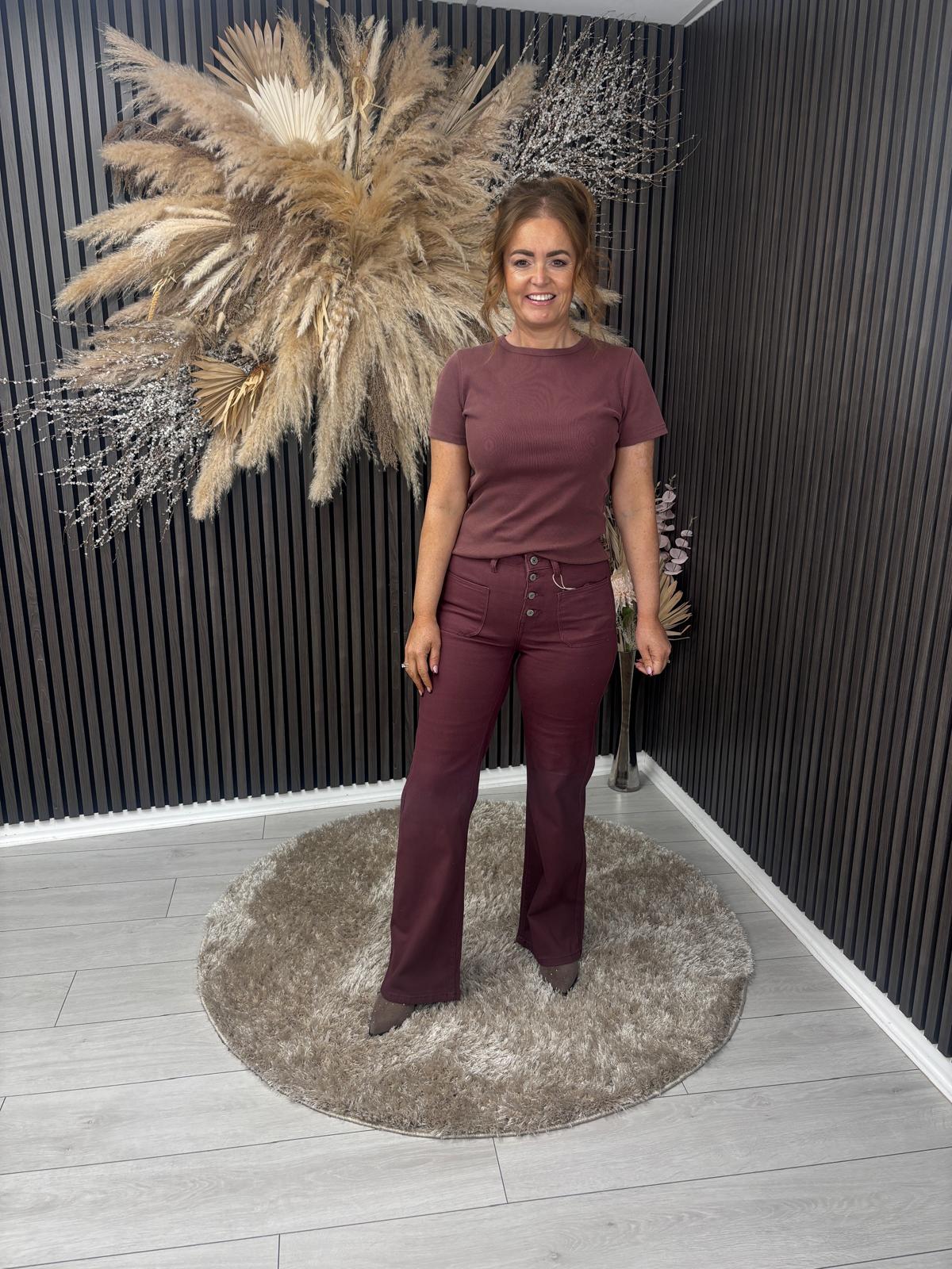 BREENA T-SHIRT - BURGUNDY