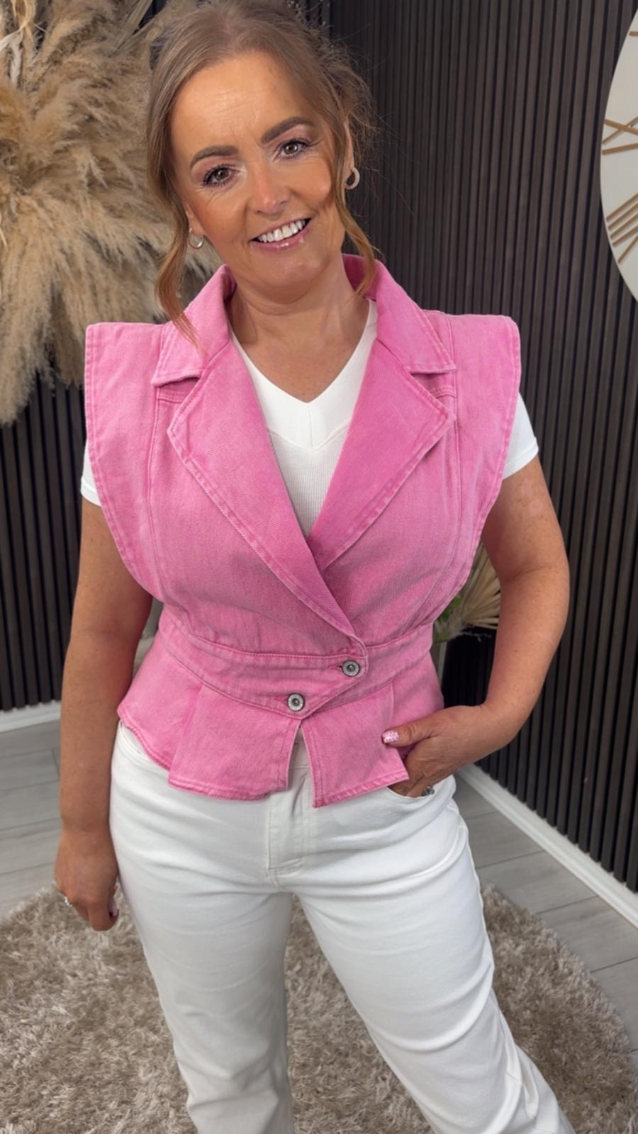 MAJELLA SLEEVELESS JACKET - PINK