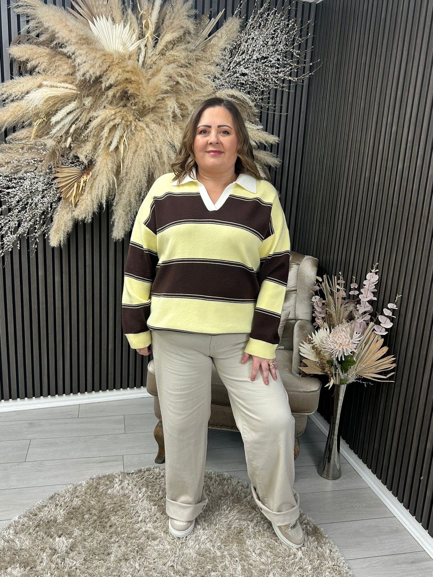 MYRA JUMPER - YELLOW/BROWN