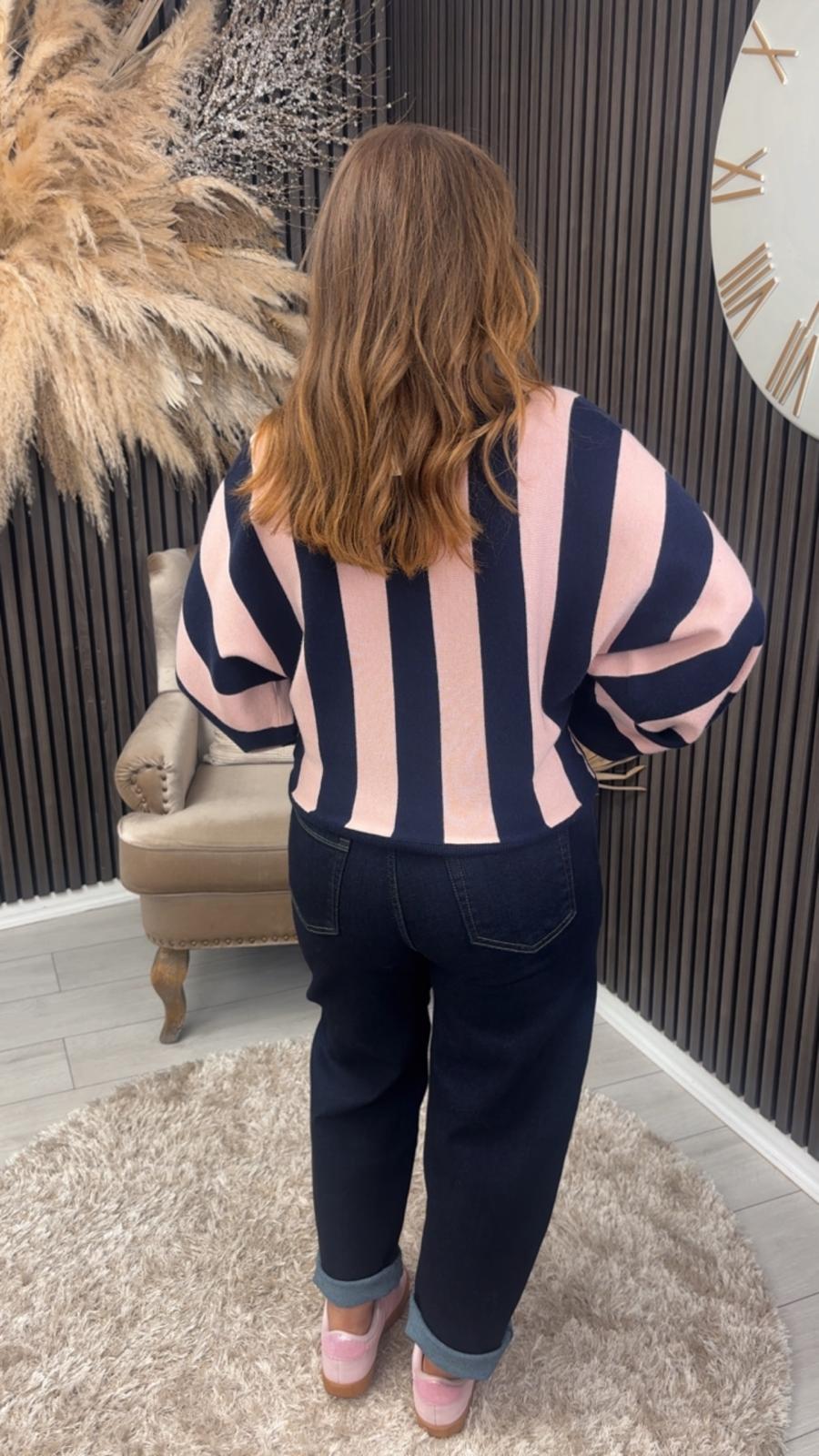 EIMEAR JUMPER - NAVY/PINK