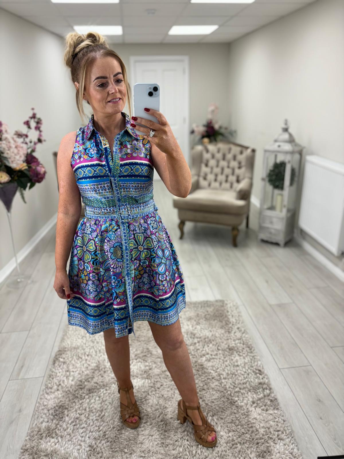ALORA SHIRT DRESS - BLUE