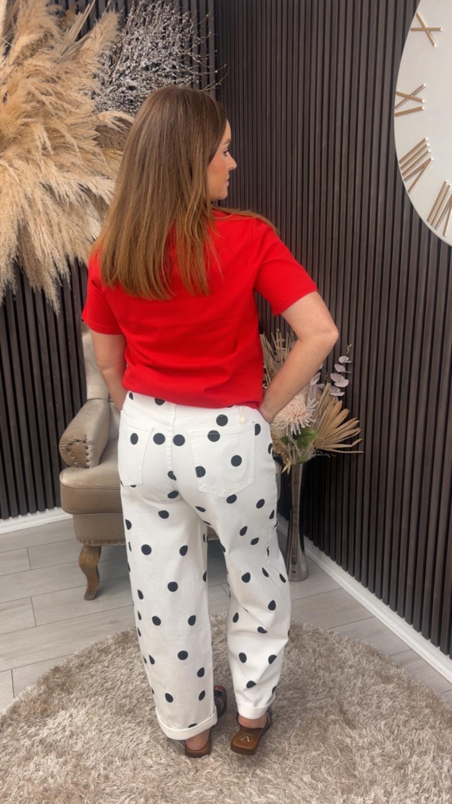 CANDICE BALLOON JEANS - WHITE/BLACK