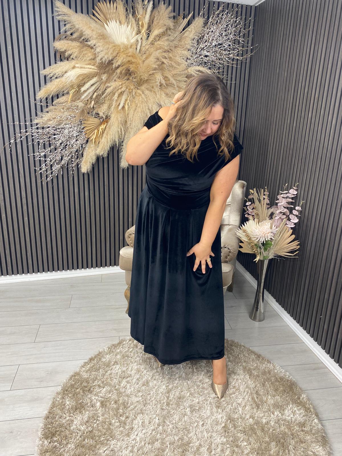 BETTY DRESS - BLACK VELVET