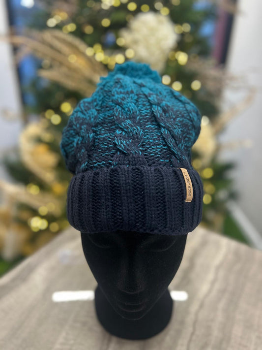 LOLA BOBBLE HAT - TEAL