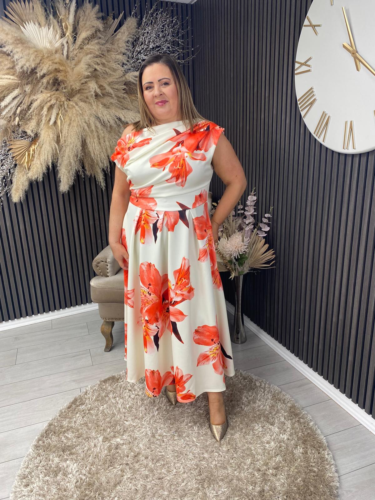 BETTY DRESS - ORANGE FLORAL