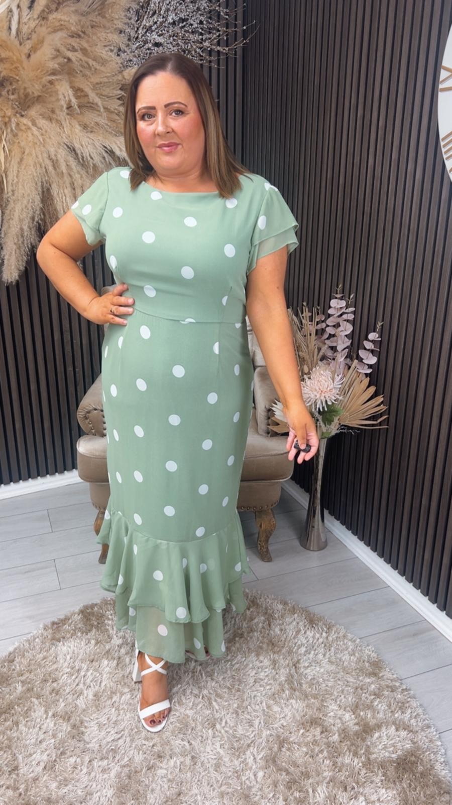 ROXY DRESS - SAGE SPOT