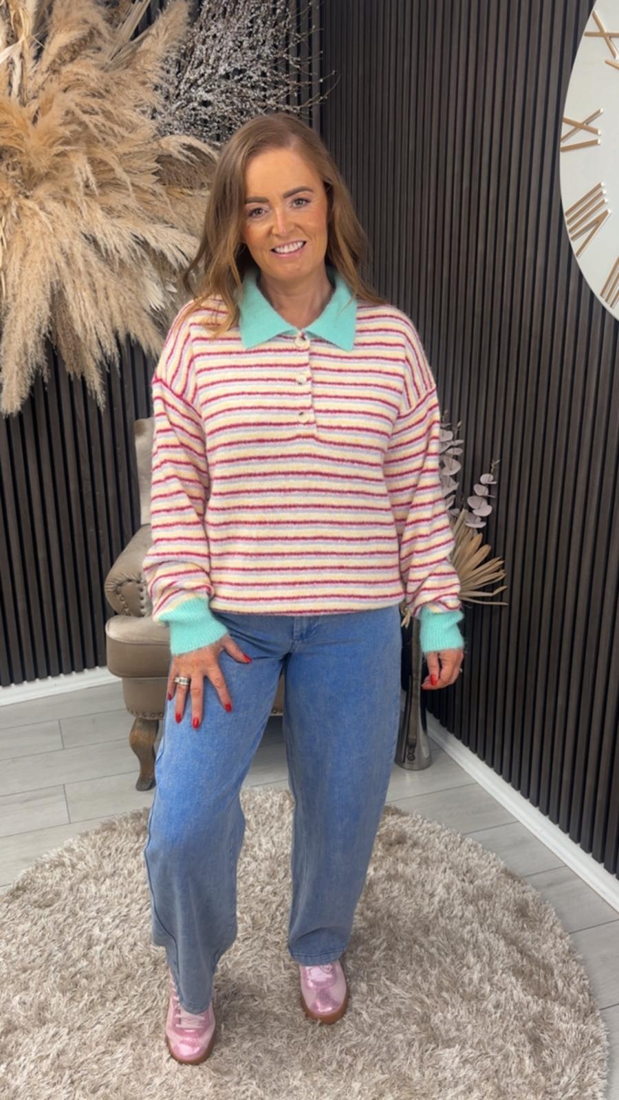 SHANIA JUMPER - MINT/PINK