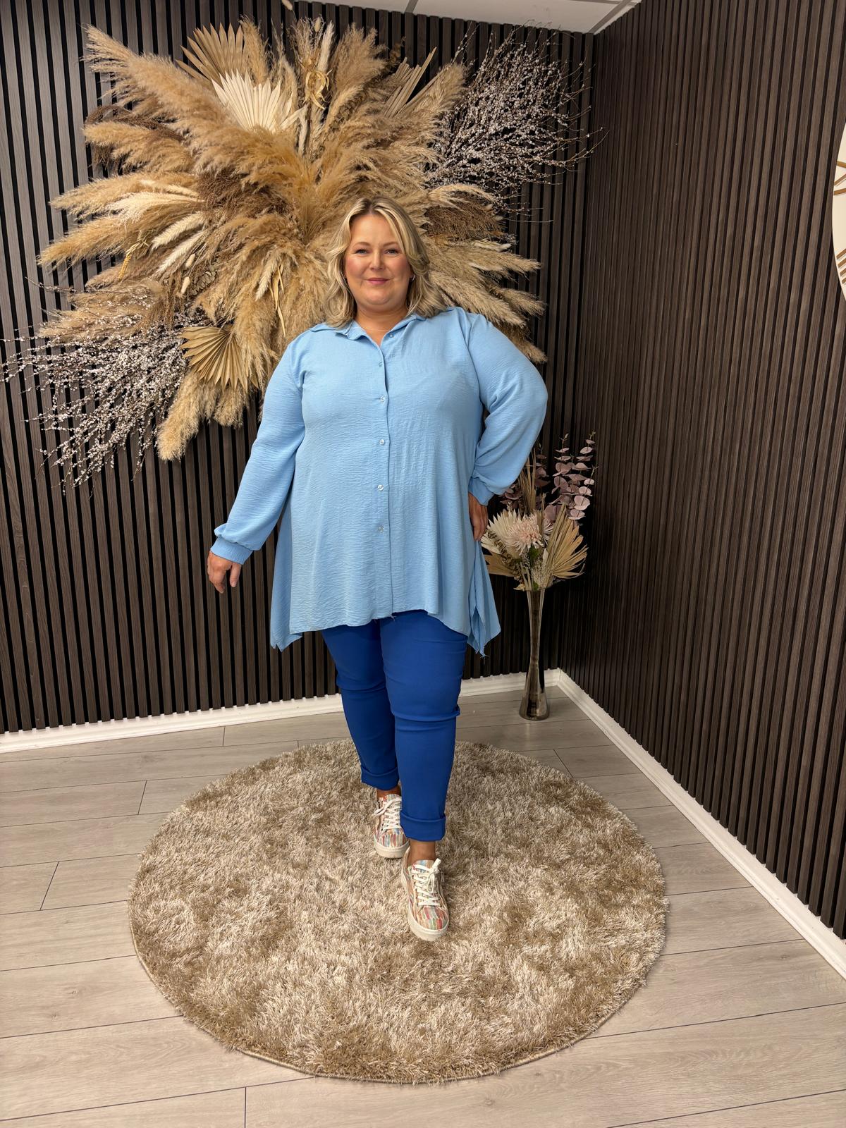 MILDRED SHIRT - POWDER BLUE