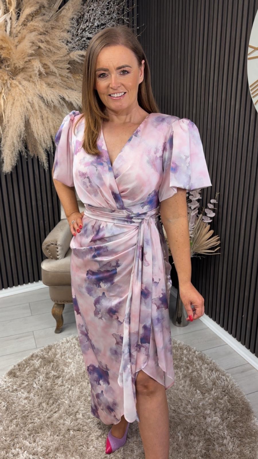 DREW DRESS - PURPLE MARBLE