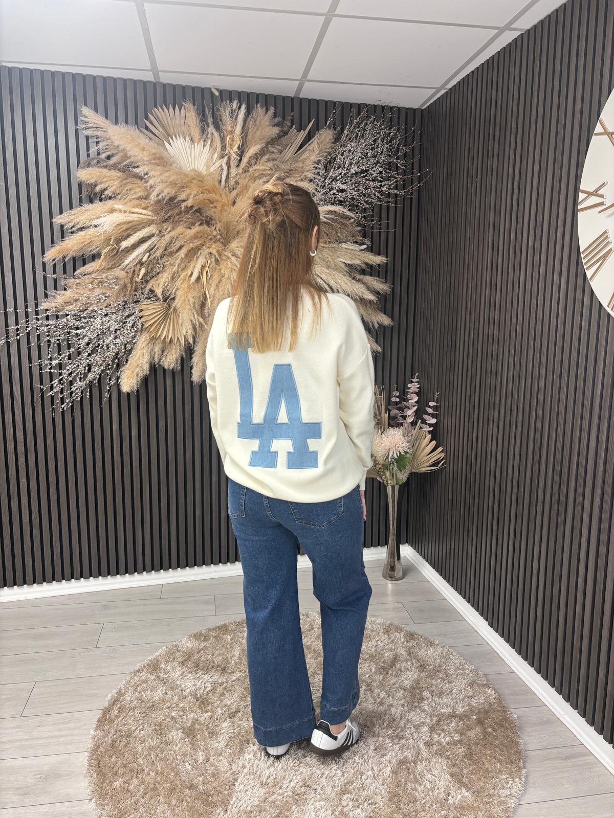 ERIN JUMPER - CREAM/BLUE