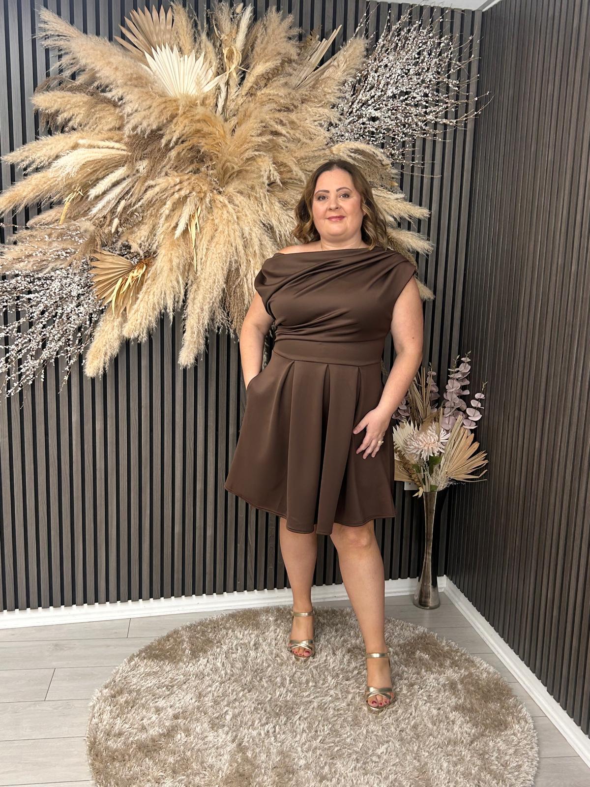 BETTY DRESS MINI - BROWN