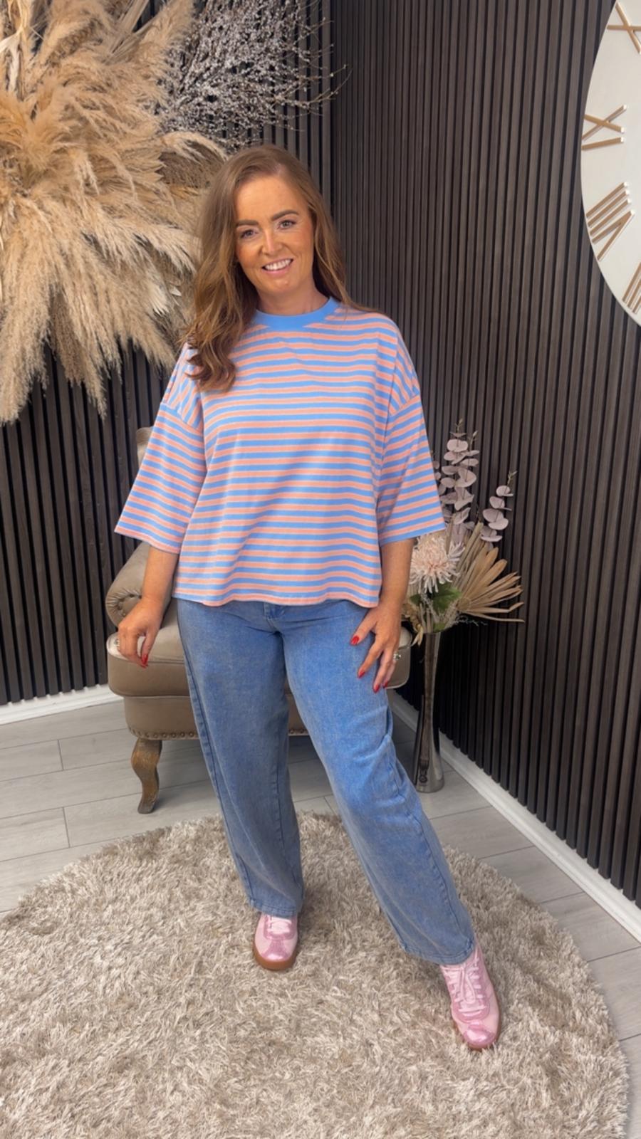 DEBBIE TOP - PINK/BLUE