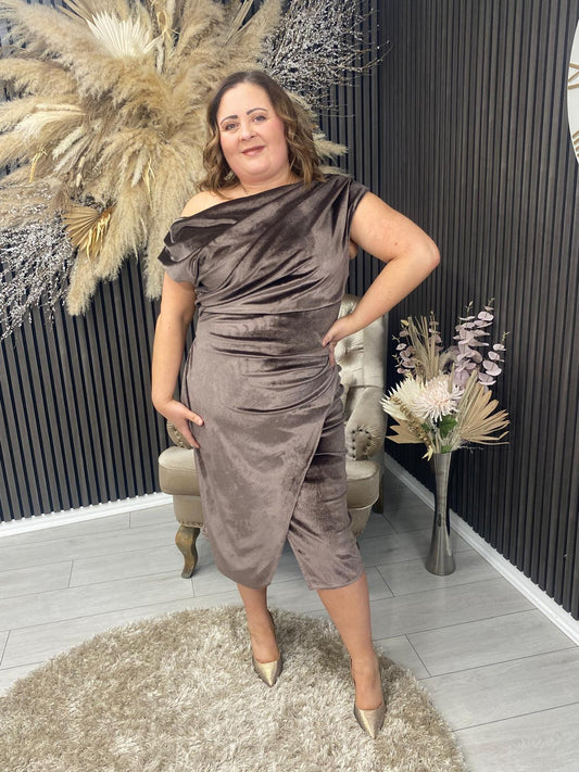 ARIANA DRESS - BROWN