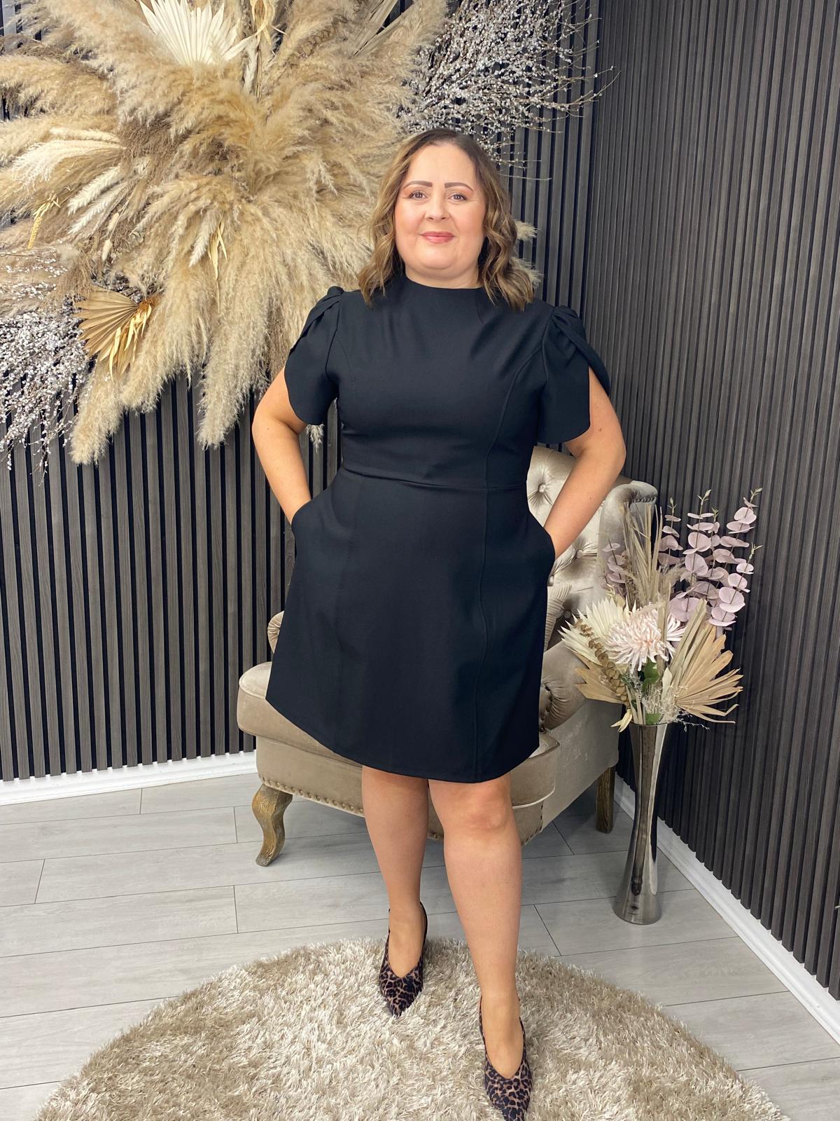 AMI TULIP DRESS - BLACK