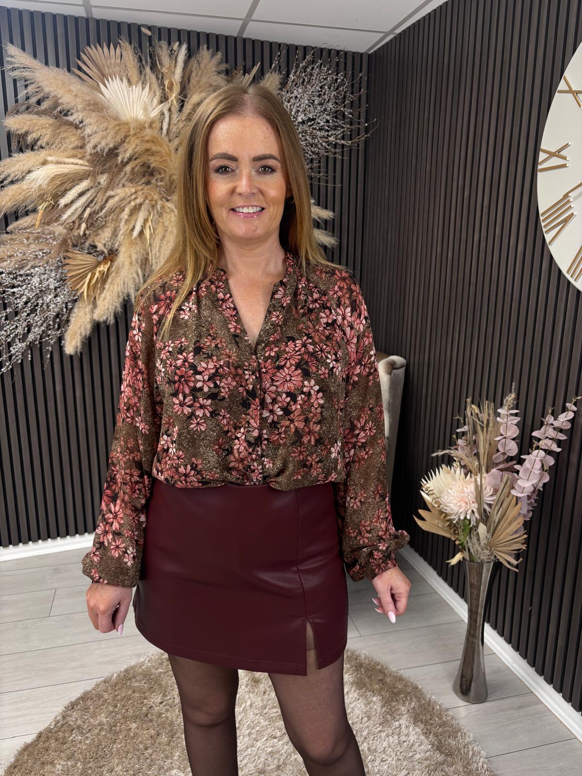 SOPHIE BLOUSE - BROWN FLORAL