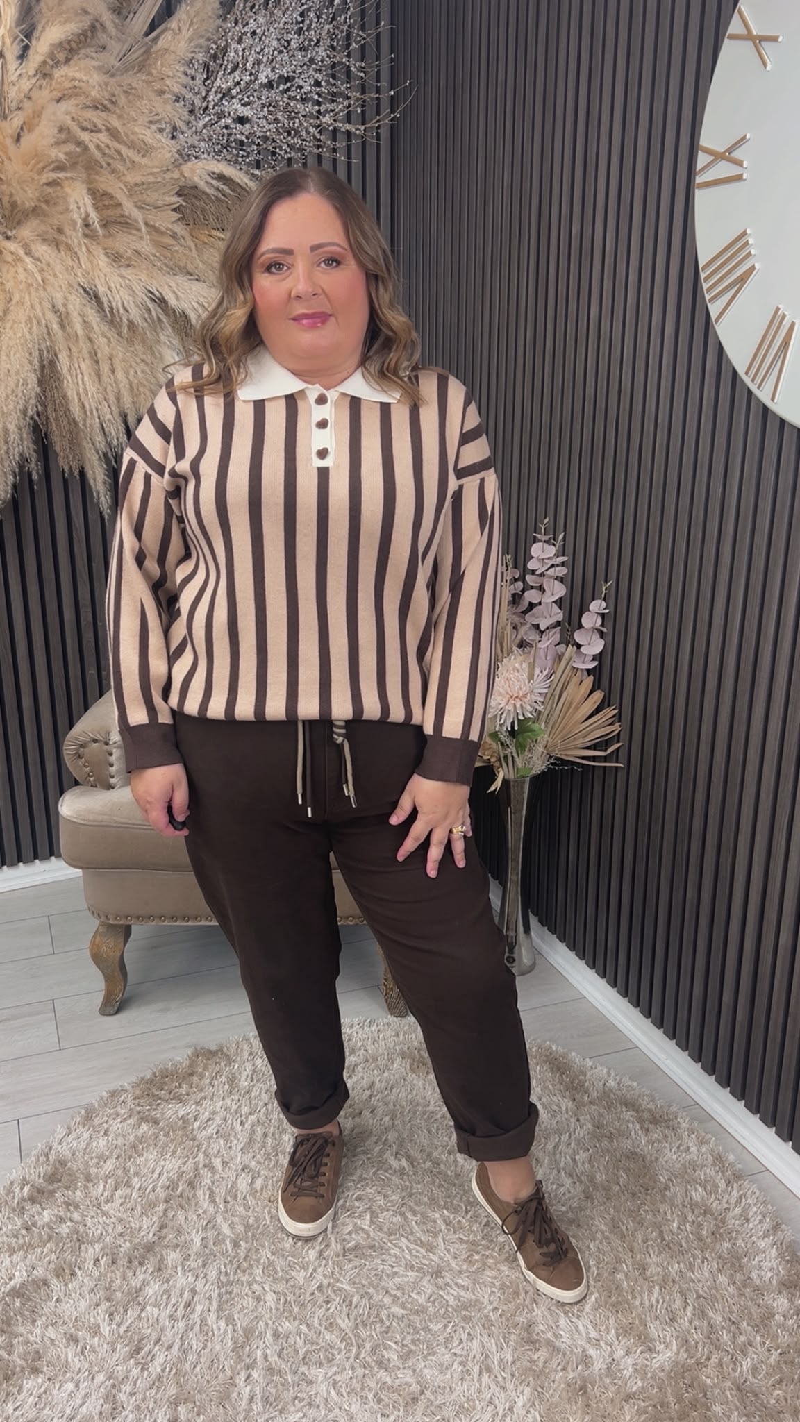 LINA JUMPER - TAUPE/BROWN