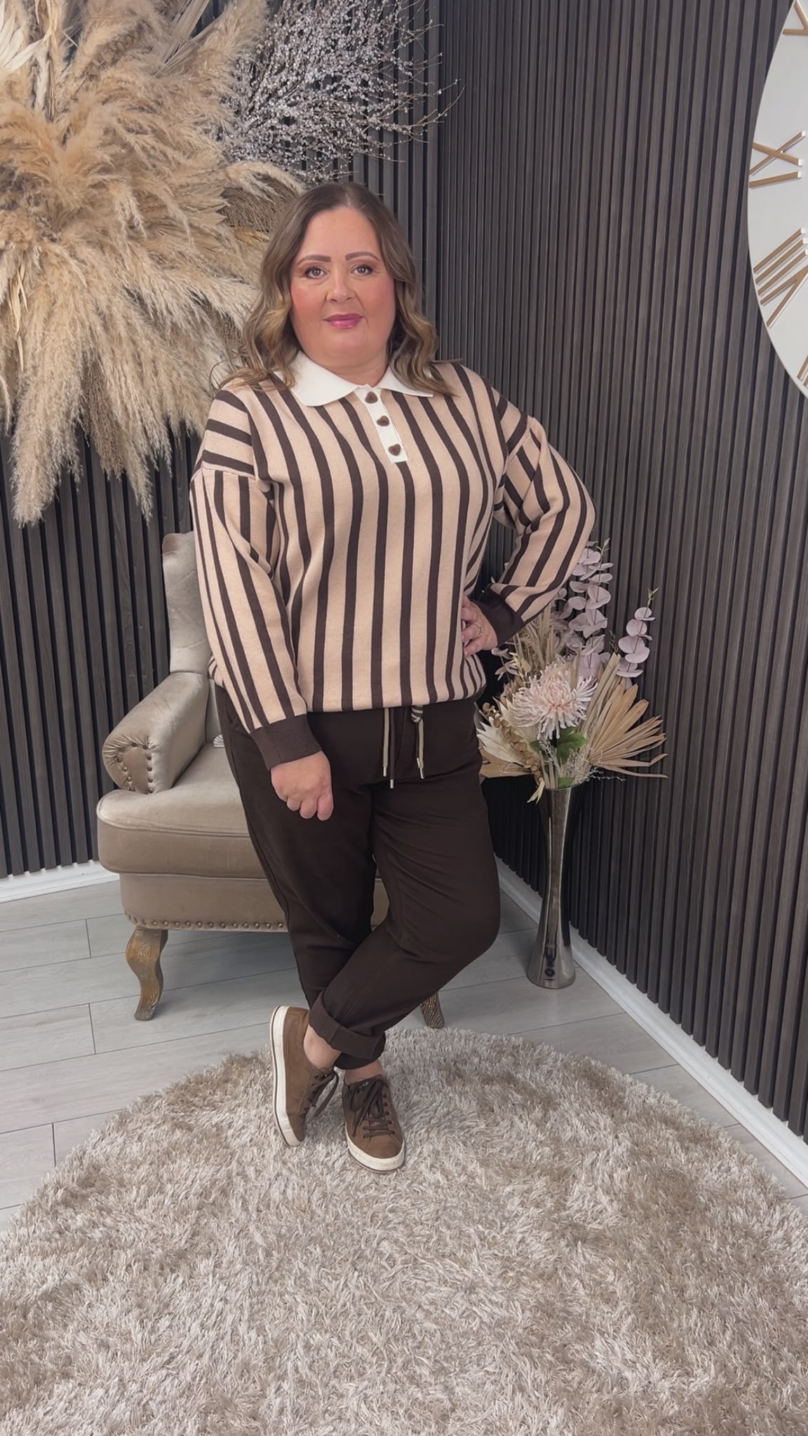 LINA JUMPER - TAUPE/BROWN
