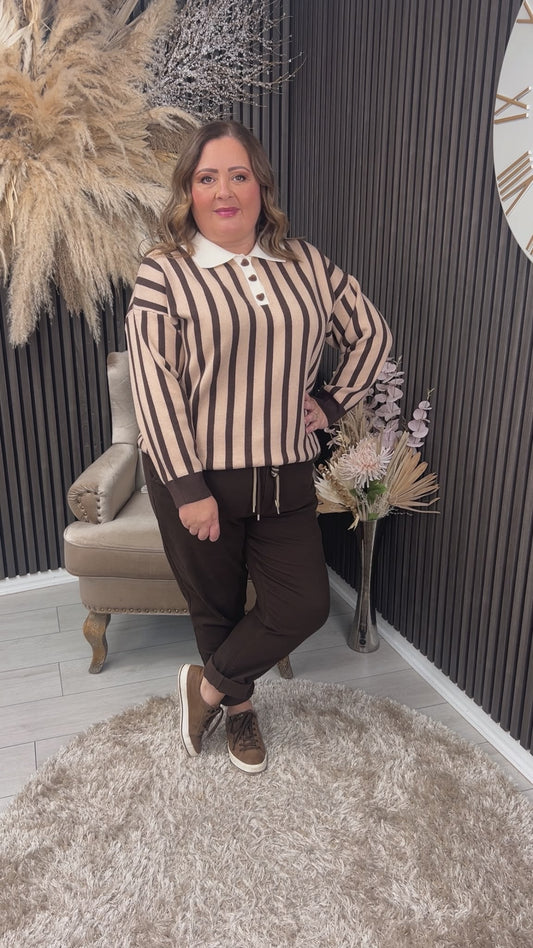 LINA JUMPER - TAUPE/BROWN