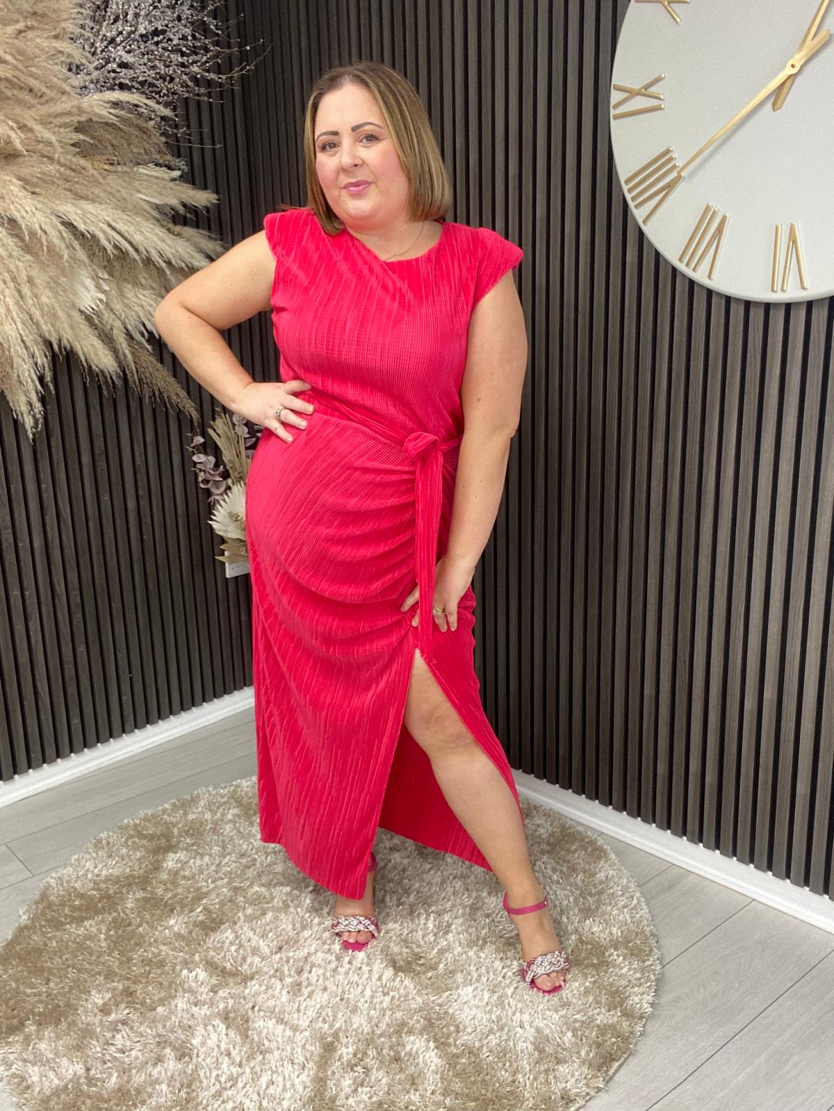 ELENA DRESS - HOT PINK