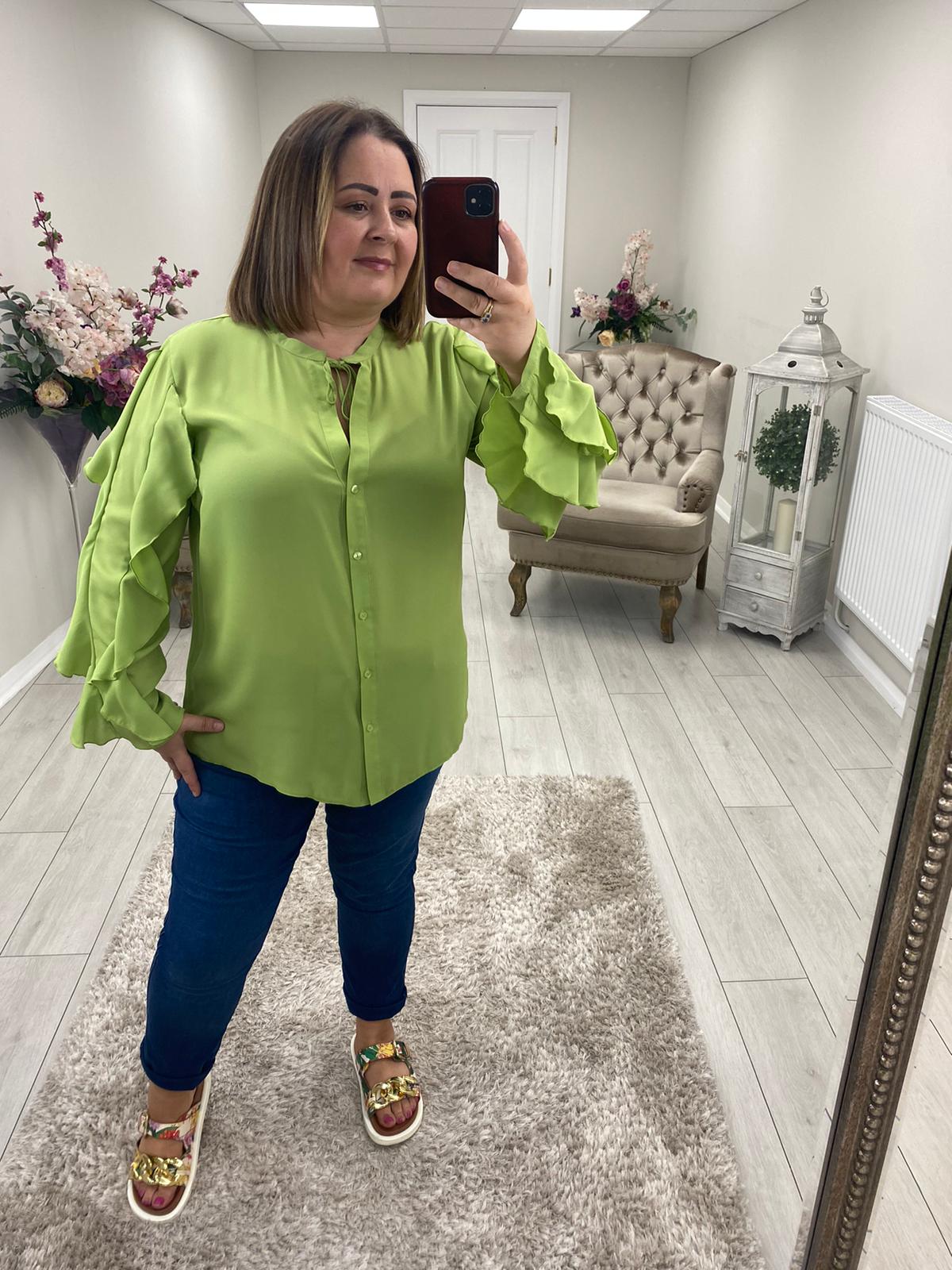 CARA-BELLA BLOUSE - LIME