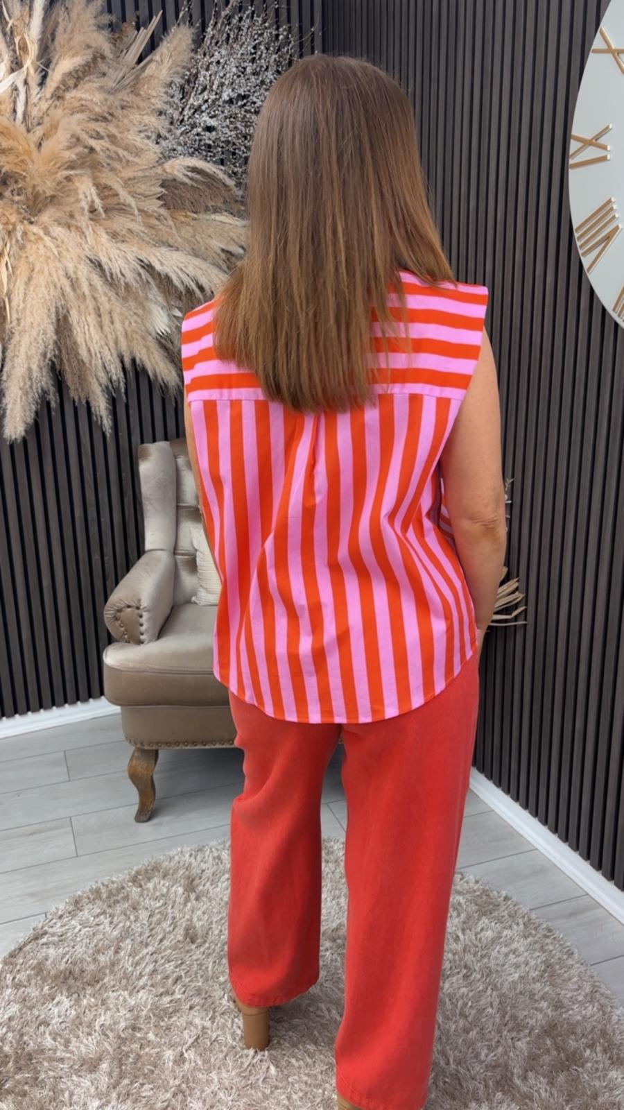 KENDRA TOP - PINK/ORANGE