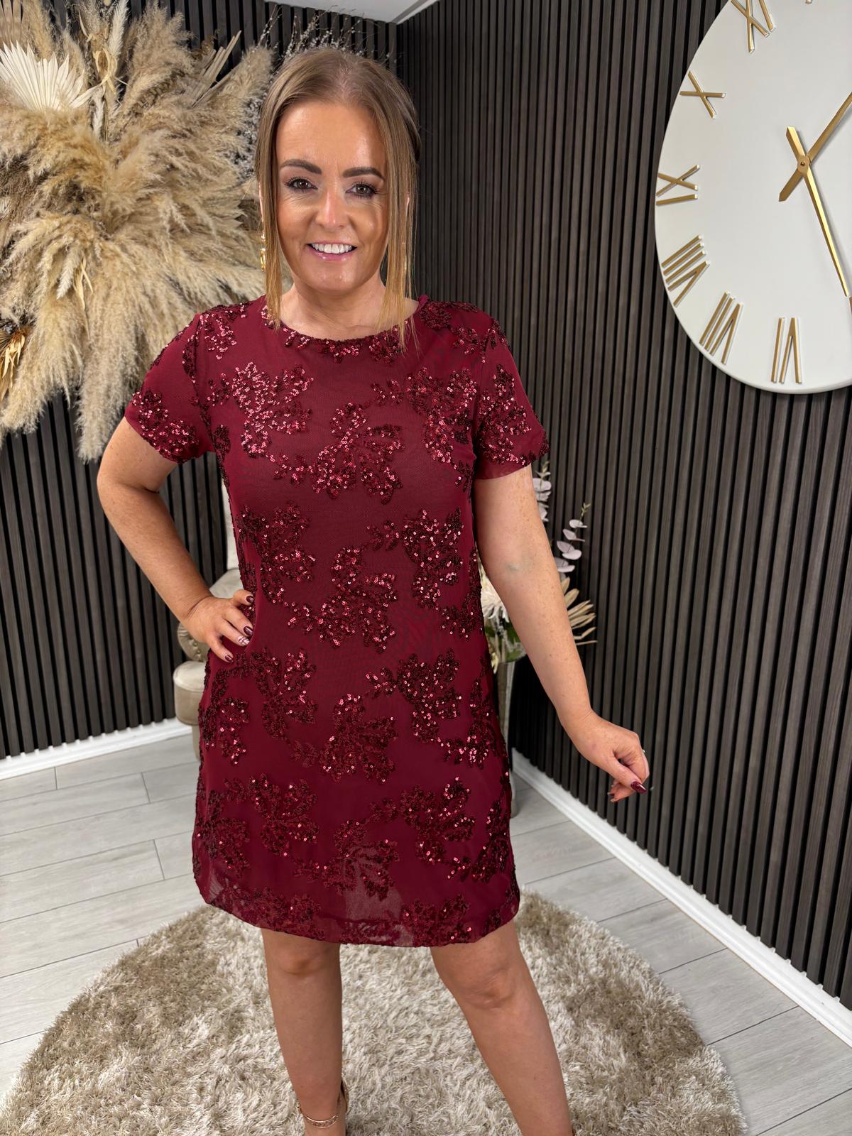 DYMPNA DRESS - BURGUNDY