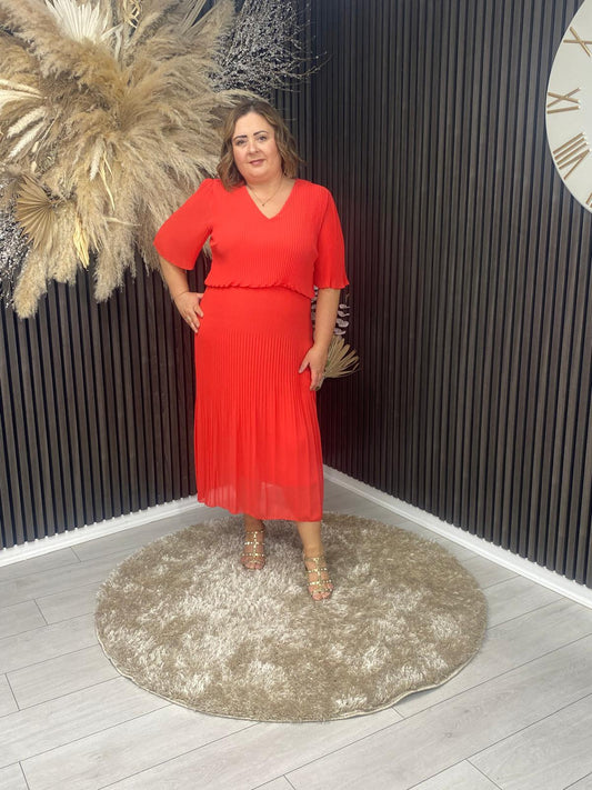 STACEY DRESS - CORAL