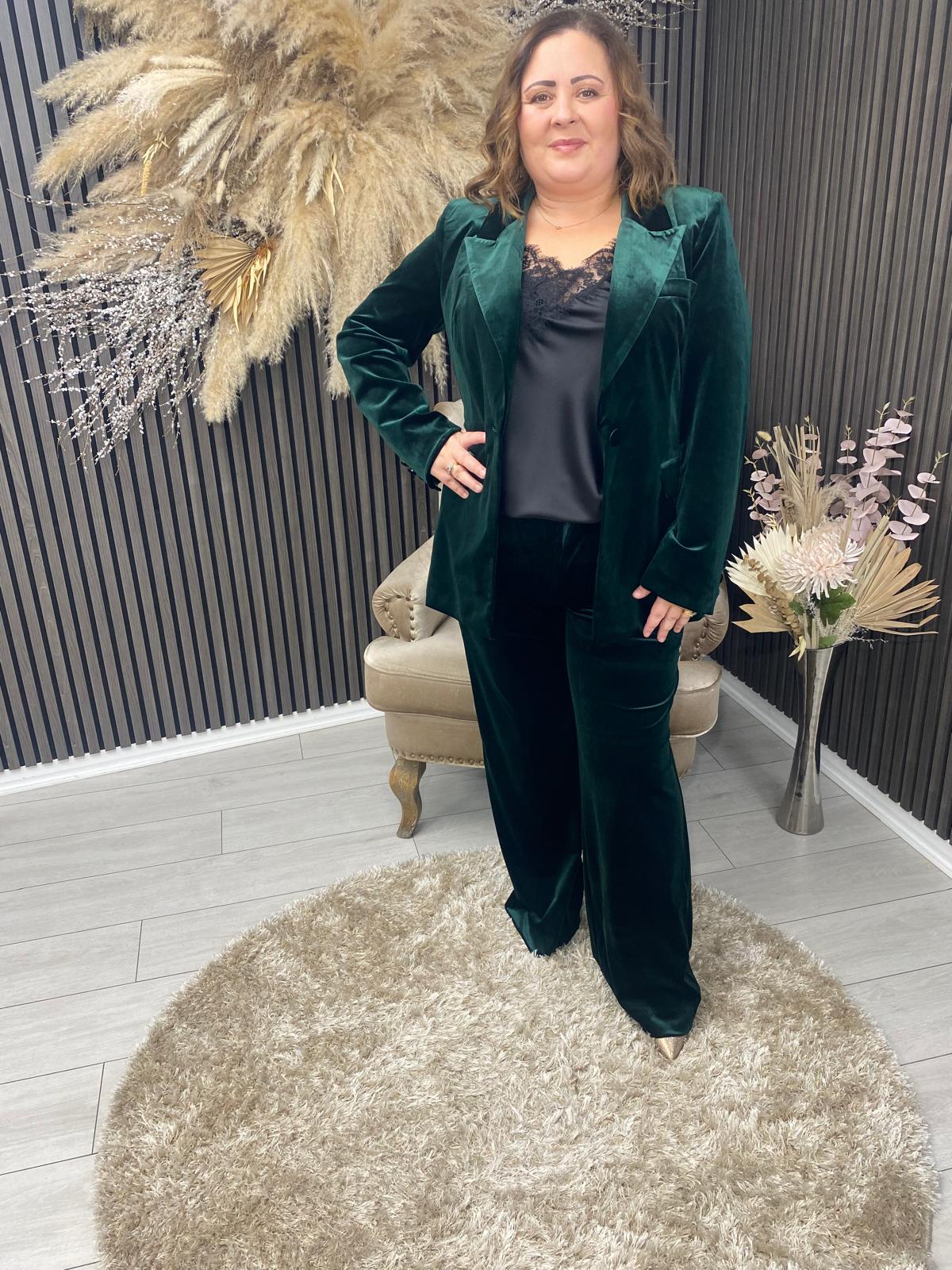 EMBER BLAZER - GREEN VELVET