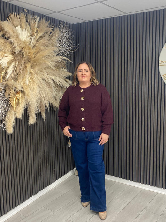 ANNA CARDIGAN - BORDEAUX