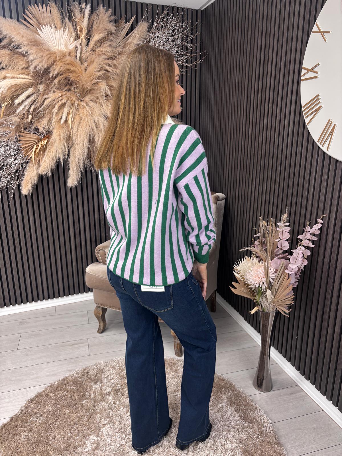 ALBIE JUMPER - GREEN/LILAC