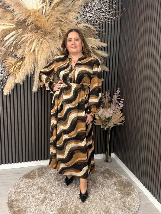MELISSA DRESS - CAMEL/BROWN